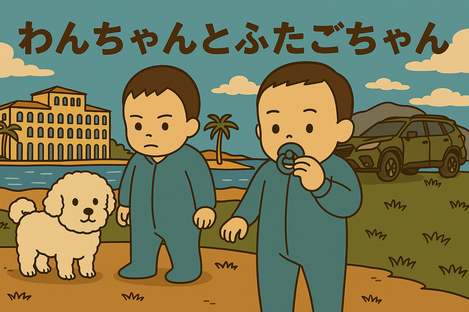 わんちゃんと双子ちゃん
